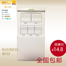 Air warm bath bully switch five-open waterproof slide switch bathroom five-key bath bully 86 PTC switch