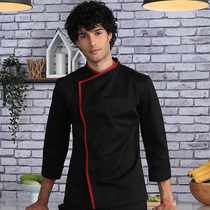 Domino chefs clothing long sleeve Kitchen restaurant Restaurant Restaurant Hotel baking overalls male chef autumn winter dress Black