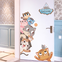 Kindergarten childrens room decoration bedroom wardrobe door sticker wallpaper self-adhesive sticker wall painting creative cartoon