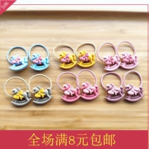 A pair of Korean new cartoon colorful rotating little trojan horse cute head rope tie hair high elastic band hair ring