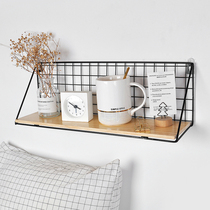 Bedroom wall hanging basket Non-perforated Wrought iron wall shelf College dormitory wall decoration pylons partition