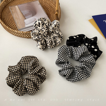 Fan-style giotorig large intestine circle hair ring ins Korean teas student section Podot net reddhaired hair leather fascia hair accessories