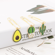Green Plant Series Handbook Bookmark Student Decoration 50mm Pendback Pendback Collection Color Cute Pendant Pendant Pipclip 5