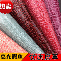 Highlight new crocodile pattern artificial leather KTV wall soft bag hard bag seat bag handmade diy leather fabric
