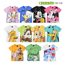 Summer male girl cartoon T-shirt small and small children short sleeve shirt pure cotton slim fit half sleeve blouse sun dress 100-140