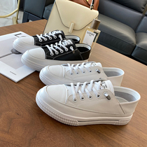 Lazy gospel can wear two runaway not tired ~ Genuine leather cowhide wear-resistant breathable height-increasing muffin casual sneakers