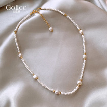 Ancient Rija Imitation Pearl String Beads Necklace Woman Lock Bone Chain Advanced Sensation Light Extravaganza Accessories Accessories 2022 New