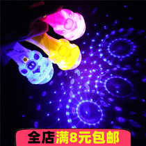 Square Creative Night Market Showering Small Children Baby Toys Yiwu Stock Source Projection Lamp Magic Wand Swing Stall