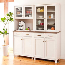 Solid Wood Japanese side cabinet kitchen microwave oven cabinet lockers modern simple cupboard pine tea cabinet wine cabinet