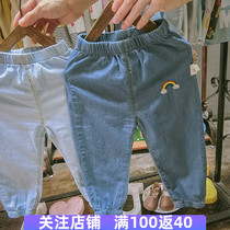 Children anti mosquito pants Summer 2020 new children thin bloomers boys and girls Korean casual denim pants tide