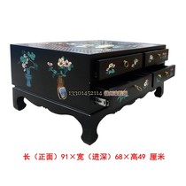 Yangzhou lacquerware neoclassical lacquer art home decoration furniture carved lacquer ancient flowers and birds a variety of four-extraction Coffee Table Customization