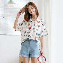 European Station Snowspinning Small Shirts Women 2022 Summer New Shirts Women Design Sensation Small Crowdloose Short Sleeve Port Taste Blouse