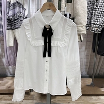 2022 Spring Festival Little Bear Bear Doll Collar Shirt Sweet temperament Long sleeves Design Sensation Shirt Woman TTYA214C01T