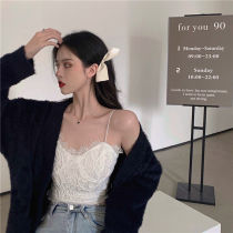 Lace pure sling sling bottoming vest can be worn outside sexy underwear womens small breasts gather new Korean top