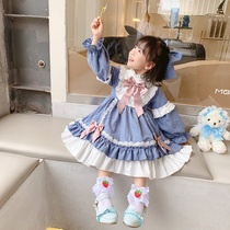 Girls lolita lolita Princess Dress Autumn 2021 New Childrens Western Style Long Sleeve Spring and Autumn Dress Fashion