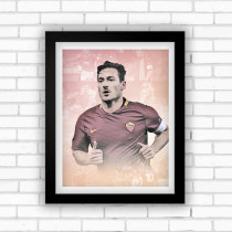 Photo frame Simple solid wood Acrylic decorative painting bar home poster gift football fan Rome totti totti