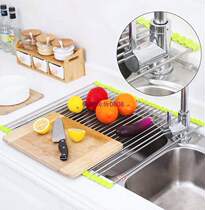 Rollable Stainless Steel Over the Sink Dish Drying Rack Fold