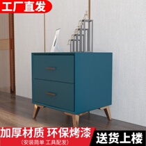 Bedside table light luxury leather soft bag Nordic extremely simple modern ins custom small ultra narrow mini solid wood side cabinet