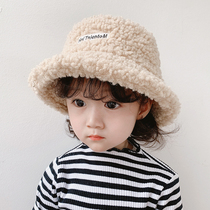 Childrens hat winter ins Net red Korean version of Girls boy thick warm imitation lamb cashmere fisherman hat baby cap