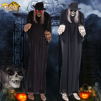 Halloween big hanging ghost horror props skull ornaments skull head haunted house escape doll dead head