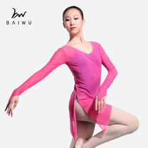 Baiwu Dance Garden Ballet Dance Practice Clothes Outside the net gauze shirt skirt Female adult classical long sleeve does not include body clothing