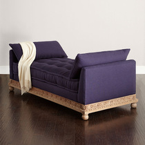 Dessen Namei style fabric sofa oak solid wood bed tail stool sofa bed bedroom small apartment light luxury European style