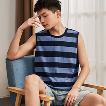 100 yuan 3 pieces] Tang Lion 2020 Summer new vest male youth stripe base shirt pure