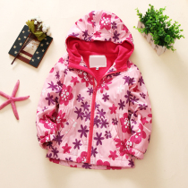 Girls Suit 2021 Autumn Winter Plus Padded velvet Hood Windbreaker High Childrens Waterproof Warm Coat Childrens Wear