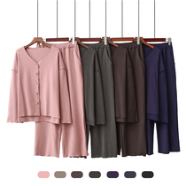 Sleepwear Womens Winter Cation Warm Bifacial Suede Cardiovert Trousers Long Sleeves Fall Winter Home For Spring And Autumn Suits