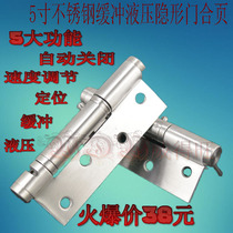 Stainless steel background wall invisible door hinge with door closer hydraulic hinge buffer automatic closing positioning price