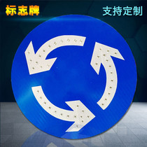 Round island arrow sign board Round square solar traffic sign board LED