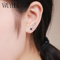 925 sterling silver black star stud earrings female five-pointed star row one-piece earrings temperament 2020 new trend 49