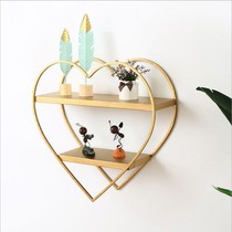 Minimalist Nordic Decorative Shelve home Soft Living room Wall Decoration Wall-mounted Iron Art Containing Shelf Finishing Book House