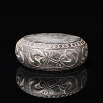  Old Tibetan Qin chess calligraphy and painting bluestone base H-2886