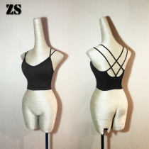 Latin dance costume Dance practice suit vest short suspender new practice top adult beautiful back with chest pad y80