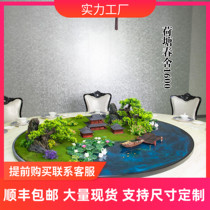 New Chinese turntable in the middle of the Hotel big round table decoration table flower round miniature landscape dining table table setting