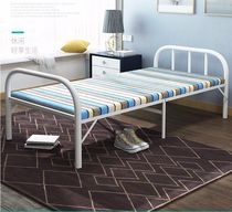 Xinjiang folding lunch break nap Children single iron frame bed household multifunctional simple rental room wooden bed
