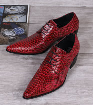 Trendy fashion Korean version Inlen pointed Youth Shoe Efish Wen T nightclub KTV hairstylist Heightening Mens Leather Shoes