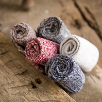 Autumn and winter vintage thick line British couple socks Harajuku wind mens and womens tide socks Cotton mid-tube knitted socks Wool pile socks