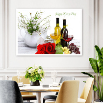 Modern living room fresh decorative painting style Single hanging painting Simple dining room mural Sofa background wall painting framed painting