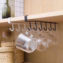 Kitchen hook rack cabinet hanging seamless nail-free wrought iron under hanging scarf wardrobe storage rack partition sorting rack