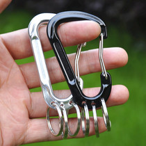 Aluminum alloy keychain D-type with 3-loop hook adhesive hook quick hook key ring carabiner key fast hanging