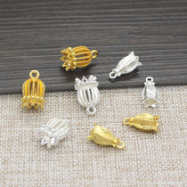 Handmade diy ancient style Han clothing step shake hairpin tassel pendant jewelry material alloy small lantern bird cage accessories