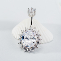 925 sterling silver hypoallergenic umbilical nail Umbilical ring Navel nail Navel ring Belly nail Female European and American sexy puncture belly jewelry