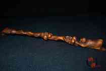 Boutique Yellow Poplar Wood Finely Carved Monkey Itch Scratching Pendulum Piece A Solid Wood Engraving Handlebar Piece Living Room Decoration Craft