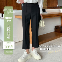 Nine - point straight tube suit pants are thin