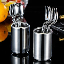 304 stainless steel fruit fork sign set thickened fruit creative dessert fork household storage tube jar cake fork