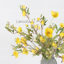 Lancol Brief Modern Emulation Flower Yellow Hairy Fruity Beauty Living Room Table Decoration Flower Countertop Fake Flowers
