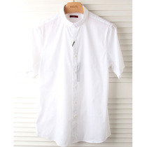 Weijia white shirt male and blue in Korean version business Weijia work blue and white short sleeve shirt now