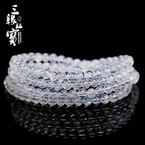 Sanyuan Zhenbao ice species Blue moonstone bracelet moonstone multi-circle hand string Blue cats eye crystal fashion jewelry gift